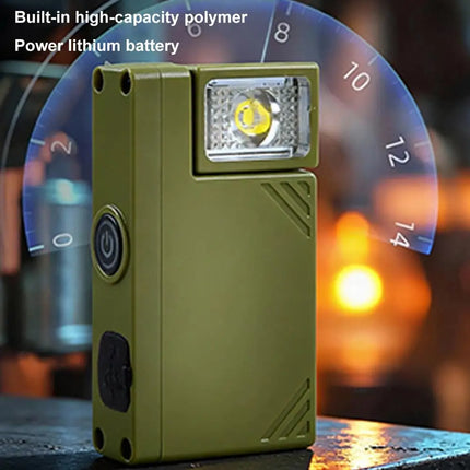 Rechargeable Mini EDC Handheld Flashlight Rotating LED Flashlight Outdoor 5 Modes Magnet Work Light Portable Pen Clip Lantern