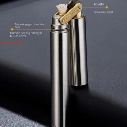 New Brass NunchakuLighter Windproof Mini RetroGrinding Wheel Ignition FlintFireless Men's Smoking ToyGift