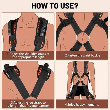 Multifunction Shoulder Sex Swing Adjustable Love Slings Soft Plush Padding Mat BDSM Bondage Restraint Adult Sex Toys for Couples