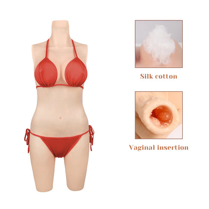 CYOMI Silicone Bodysuit Fake Vagina Breast Forms 3-Point D Cup Boobs Tits For Drag Queen Crossdresser Transgender Shemale 2TH