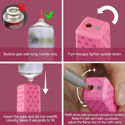Outdoor Mini Cute Lipstick Inflatable Lighter Windproof Portable Lighter Cigarette Accessories Women's Fashion Smoking Gift