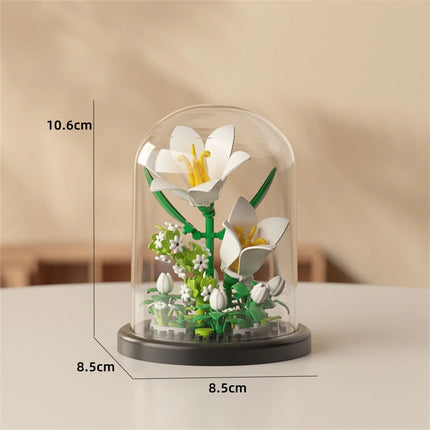 KNEW BUILT Eternal Rose Micro Mini Building Block Flower Toy-Ever-Blooming without Wither,Ideal Valentine's Day Gift for Girls