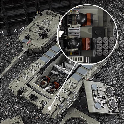 1818 Piece Bricks Technical RC Leopard 2A6 Main Battle Tank Military Building Blocks Boy Birthday Gifts Remote Control Car Toys