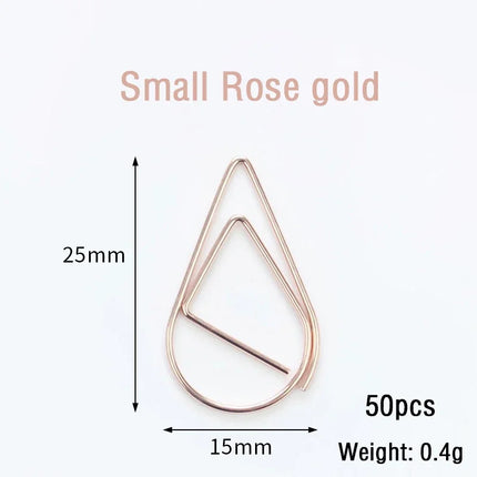 30/50pcs Paper Clip Mini Heart Gold Rose Gold Color Clip Bookmark Binder Office Accessories Paper Binder Clips Patchwork Clip