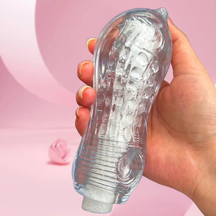 Male Masturbation Soft Rubber Transparent Vaginal Massage Airplane Cup Portable Hidden Male Tool Manual Trainer Adult Sex Toy
