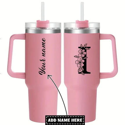 Personalized 40oz Tumbler with Name Custom Mother's Day Gifts Tumbler Metal Stainless Steel Vacuum Thermal Coffee Tea Mug