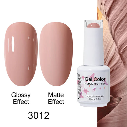 Clou Beaute 15ml HEMA TPO FREE Color Gel Nail Polish Nude Pink Red Green Collection Nail Gel Polish Glitter Soak Off UV LED Gel