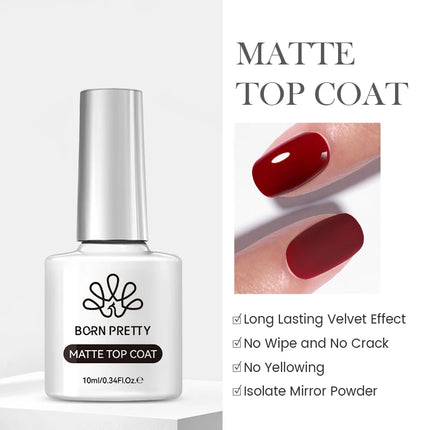 BORN PRETTY 10ml Flow Light White Cat Magnetic Gel Nail Polish Ultra Shine Soak Off UV Gel Mirror Glass Bead Gel Nail Art