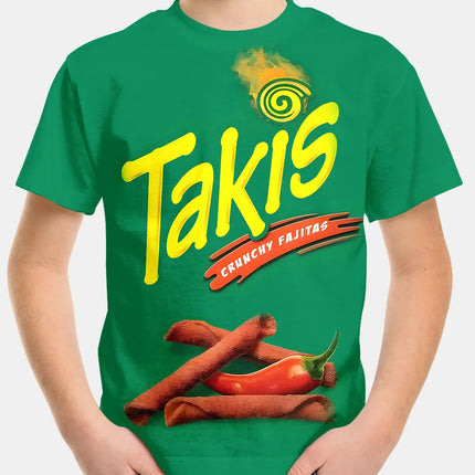 Creative Funny Chips 3d Printed Takis Customized Children Fashion T-Shirt Round Neck Short sleeve Boys Girls Kids Casual Tops