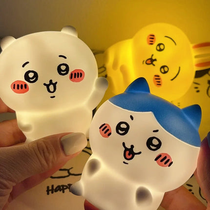 Chiikawa Anime LED Night Light  Hachiware  Usagi Rabbit Lamp Bedroom Desktop Decor Birthday Gift for Children Best Gift Toy