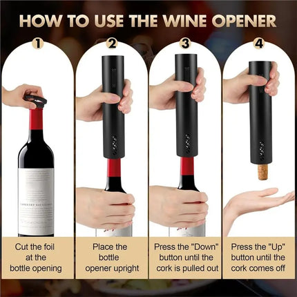A98I-Rechargeable Battery Operated Wine Opener With Foil Cutter, Electric Wine Bottle Opener For Home, Kitchen, Party, Wedding