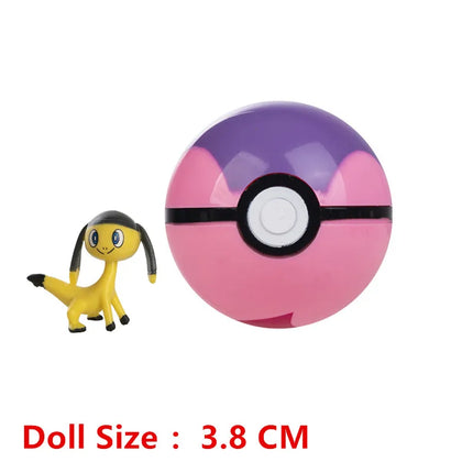 Pokemon Pokeball With Cartoon Movie Anime Figure Pikachu Charmander Eevee Squirtle Vulpix Quality Pet Action Model Toys Gifts