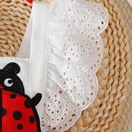 Newborn Baby girl Bodysuit Laceseven star Ladybug Bodysuit+Headband 2-piece set for 0-18 Month old Female Baby Summer Bodysuit