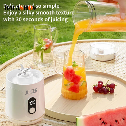 600ML Portable Juicing Cup Multifunctional Household Crushed Ice Juicer Outdoor USB Rechargeable Electric  Fruit Juice Machine