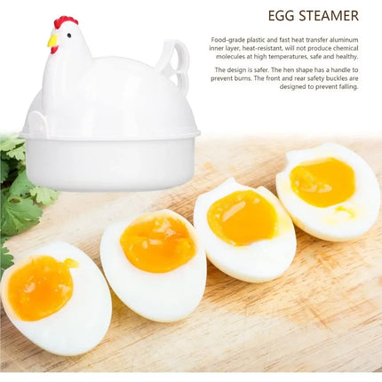 Microwave Chicken Shaped Egg Cooker, 4 Eggs Aluminum Alloy Egg Steamer Kitchen Gadget