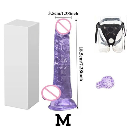 Realistic Black Wear Strap on Anal Plug G-Spot Masturbators Suction Cup Big Dildos Butt Plug Long Dick Adult Sex Toy for Women18