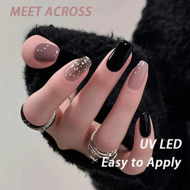 2pcs Pink Black Gel Nail Polish Set HEMA TPO FREE Semi Permanent Soak Off UV Gel Varnish Nail Supplies For Manicure DIY Nail Art