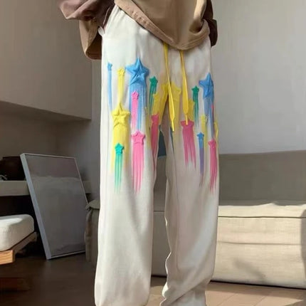Trousers Hip-hop Male Sweat Pants Wide Leg Sweatpants For Men Straight Black Y2k Slacks New Items In Tracksuit Bottoms Baggy