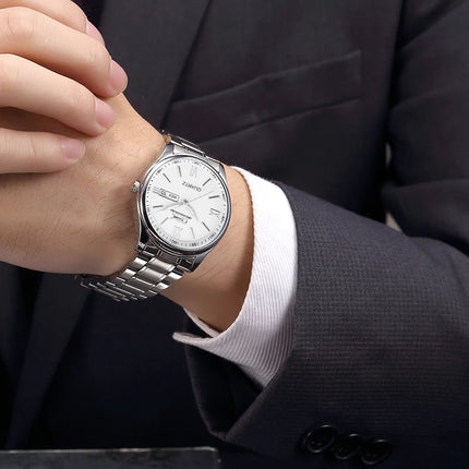 OPK 8123 Men's Fashion Quartz Wristwatch Original Waterproof Luminous Automatic Movement Dual Calendar Display Reloj
