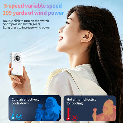 VUUV Small Fan Refrigeration Air Conditioner Portable Silent High-speed High Wind Power USB Charging Fan Handheld
