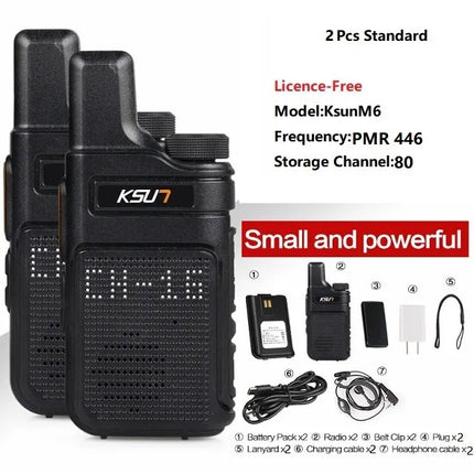 KSUT PMR446 Walkie Talkie 2pcs/1pcs Mini Size Portable Handheld Radio Wireless Set Two Way Radio Station Comunicador Transceiver