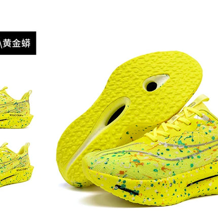 Marathon Carbon Plate Air Cushion Men Sports Running Shoes Breathable Lightweight Women's Comfortable Athletic Nonskid Sneakers