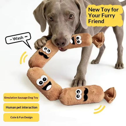 Funny Squeaky Dog Toy Bite Resistant Plush Chew Toy Interactive Teeth Cleaning Molar Toy For Puppy Dogs Self Play Entertainment