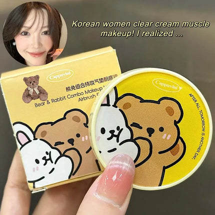 Moisturizing Concealer Air Cushion Foundation Cream Light Natural Waterproof Brighten High Coverage Base Makeup Cosmetics
