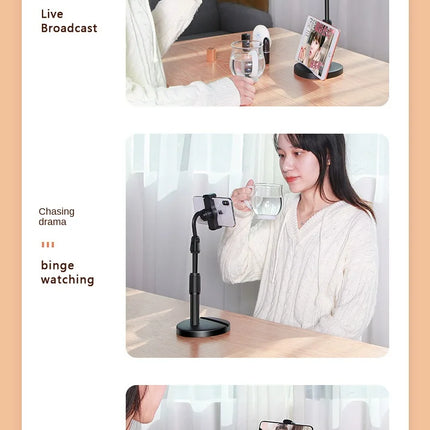 Liftable Mobile Dual Card Slot  Phone Holder Strong Bearing Capacity Desk Bracket Multi-function Video Chases Drama Artifact