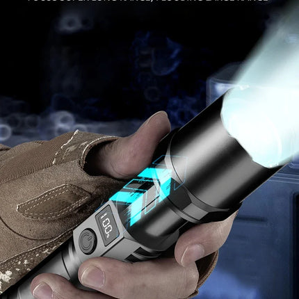Super Bright LED Flashlight USB Rechargeable Flashlights with Tactical Zoom High Power Spotlight Outdoor Camping Fishing Torch
