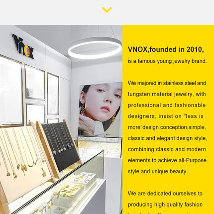 Vnox 6pcs/set Stainless Steel Stud Hoop Earrings Simple Classic 18K Gold Plated Earrings For Women Holiday Jewelry Set Wholesale
