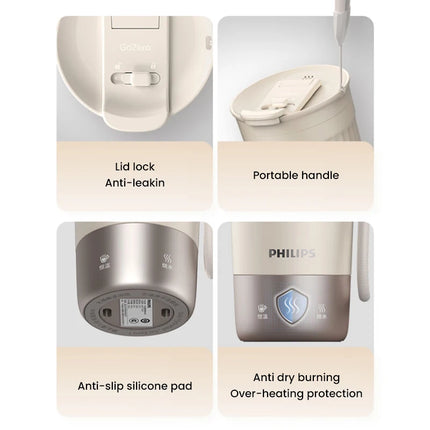 Philips Electric Kettle Bottle 400ml electric heating cup NTC temperature control 110V-240V thermos cup