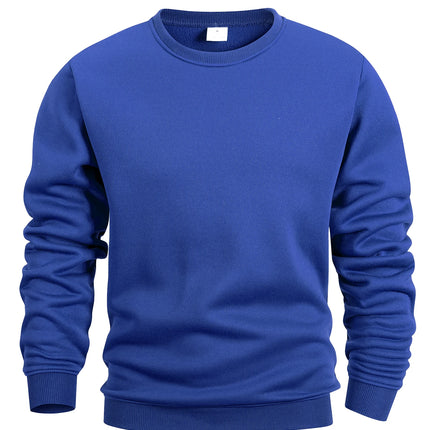 Men's Crew Neck Sweatshirts Solid Color Sweatwear Spring Outdoor Casual Daily Long Sleeve Pullover Hoodie Man Sportswear