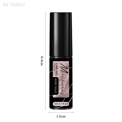 Gold Silver Metallic Nail Gel Liner Paint Chrome Mirror Effect Super Bright UV LED French Style Semi-Permanent Nail Polish