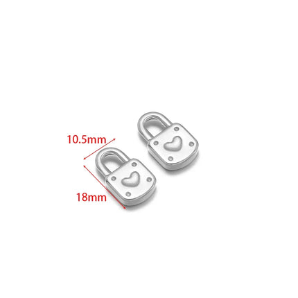 5pcs Gold Plated Stainless Steel Heart Lock Pendants Key Series Love Charms DIY Jewelry Making Necklace Bracelet Fittings Bulk