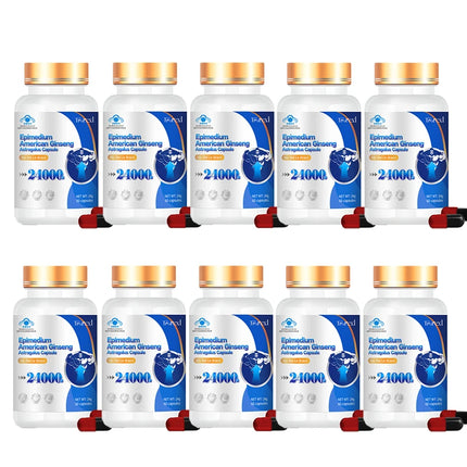 Energy Boost with Epimedium Extract & Ginseng - Promotes Strength & Confidence -Men's Daily Herbal Enhanging Supplement