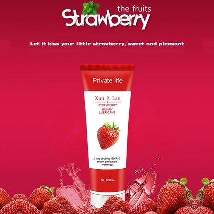 60-100ML Strawberry Flavored Edible Lubricant Sex Oral Water Base Silicone Lubrication Silk Touch Anal Orgasm Gel Gay Sex Oil