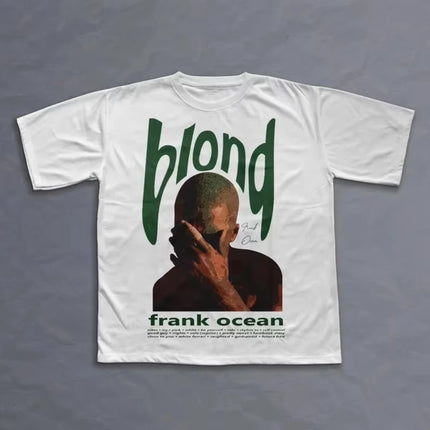 Rapper Frank Retro Graphic T Shirt Men's Women's Hip Hop Ocean Album Clothing T-Shirt Y2k Blond Fashion Oversized Cotton T-shirt