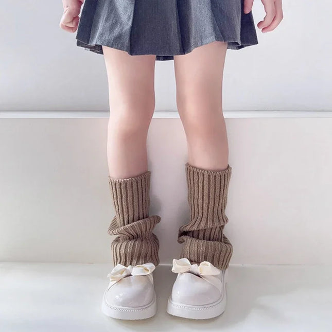 Sweet Girls Candy Color Korean Kids Leg Warmers Knitted Foot Cover Children Solid Autumn Winter Elastic Versatile Elephant Socks