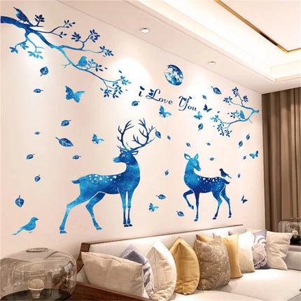 Living Room Flower Background Wall Stickers Bedroom Room Wall Decoration Stickers Wallpaper Self-adhesive Stickers Home Decor