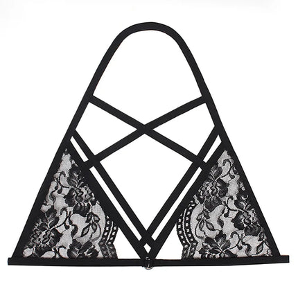 Sexy Bandage Bras Binding Sraps Lingerie Breathable Sexuable  Black Cupless Bra Hollow Elastic Cage Bra Bandage Strappy
