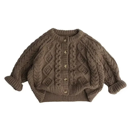 Autumn Sweater Children's Clothes Sweater Knit Cardigan for Girls Boys Long Sleeve Keep Warm Thickened Jacket Outfit Coat