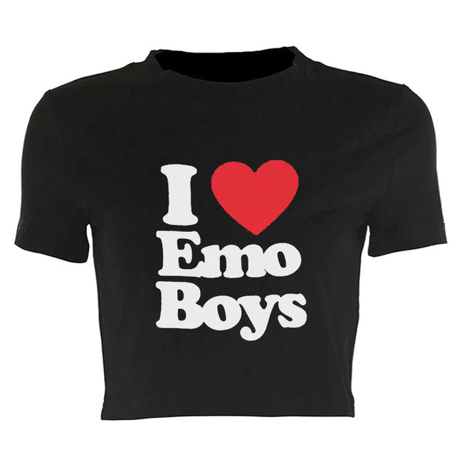 Y2K New Printed T-shirt Fashion Casual Short sleeved Short Top Summer Sexy Electronic Girl T-shirt Women's Clothing