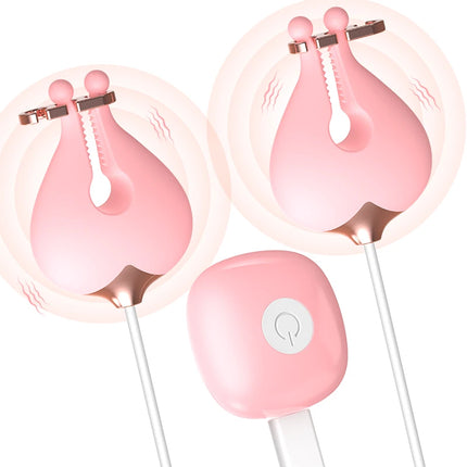 Nipple Vibrator for Women with Nipple Clamps Breast Clips Clitoral Stimulation G Spot Wand Vibrators Adult Goods for Couples 18+