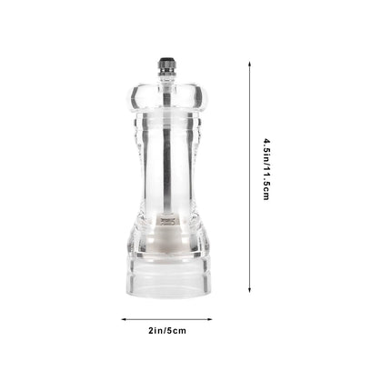Refillable Manual Pepper and Salt Mill Professional Pepper Grinder Kitchen Gadget Transparent Sturdy High Efficiency Grinding