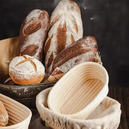 5/8pcs Bread Banneton Proofing Basket  Natural Rattan Wicker Oval Round Dough Sourdough Baskets  Cane Baking Fermentation