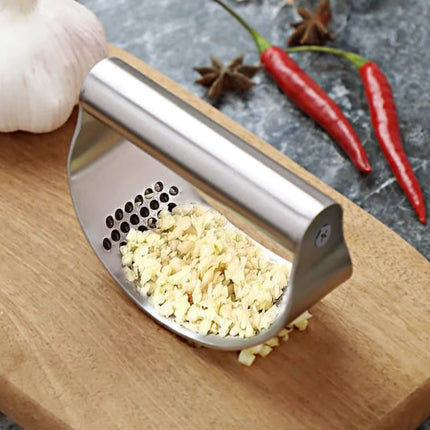 WORTHBUY Manual Stainless Steel Garlic Press, Garlic Chopped Ginger Crusher For Fruit Vegetable Tools Kitchen Accessories