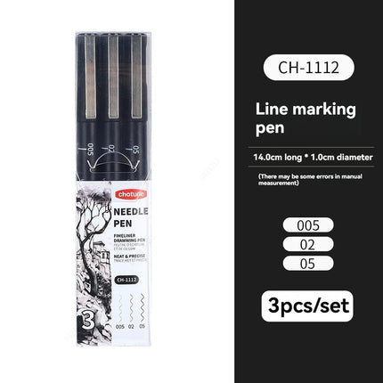 3/15Tip Black Pigment Micro-Pen Fineliner Ink Pens,Drawing Artist Illustration Pens Multiliner for Sketching Anime Manga Design