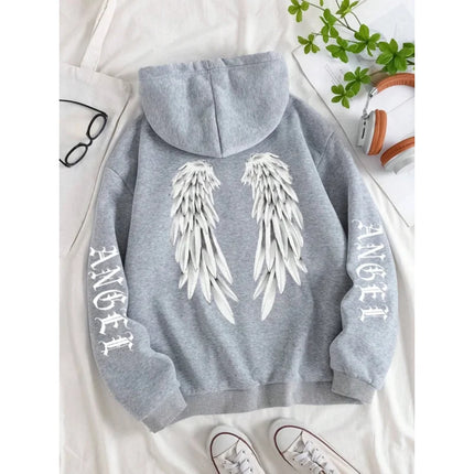 Beautiful Angel Wings Women's Hoodie Warm and Comfortable Casual Hoodie Fashion Classic Street Outdoor Sports Hoodie Loose