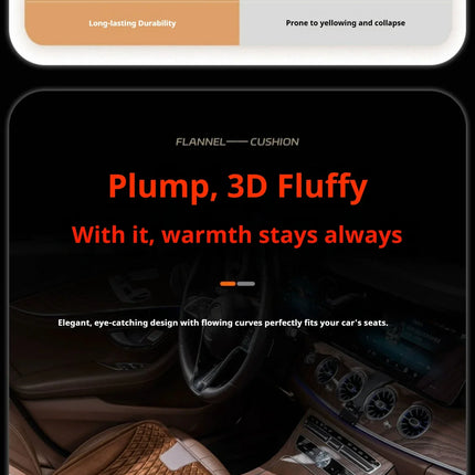 For VW Volkswagen POLO Tiguan R line Rline Flannel Car Seat Cushion, Non-Slip All-Season Auto Cushion Pad